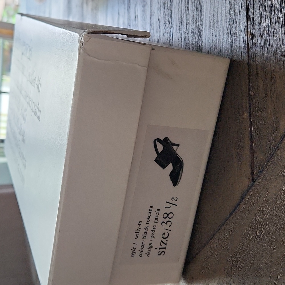 Pedro Garcia Women's Black Pebbled Leather Willy-ts Heels 38 1/2 - Picture 7 of 8